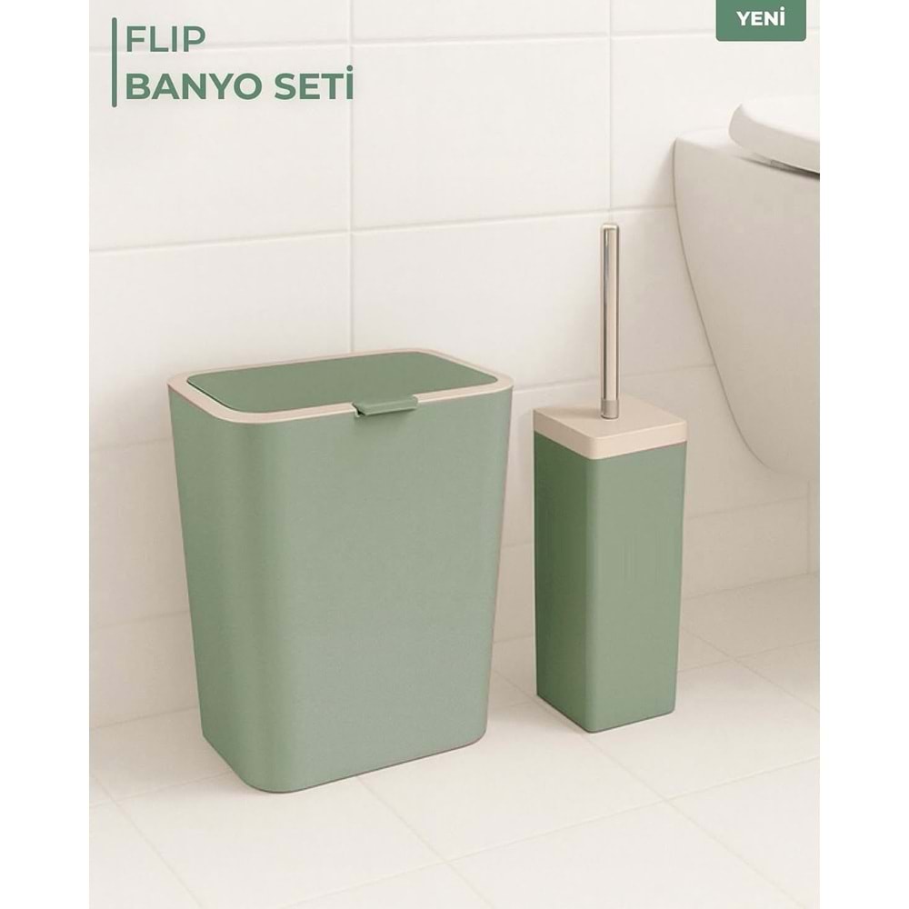 SAS19.05 -FLIP 2Lİ BANYO SETİ YEŞİL -PRİMANOVA