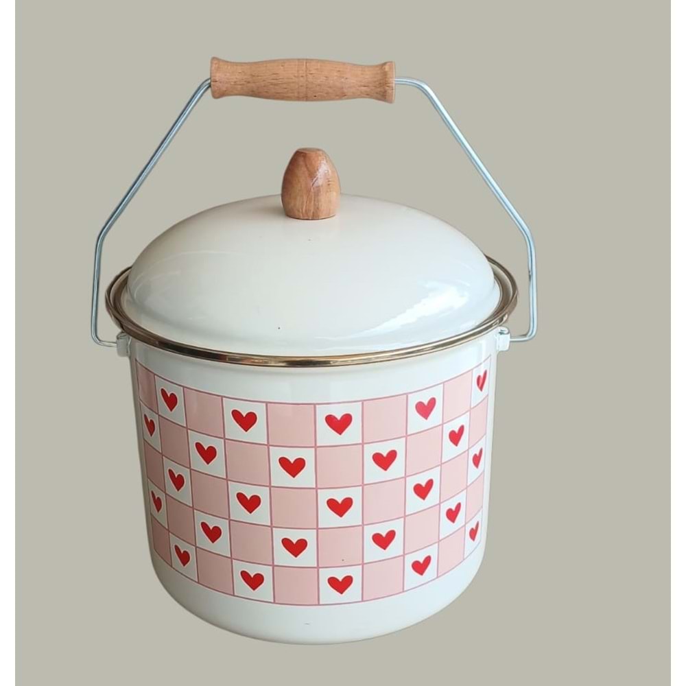 EMAYE BAKRAÇ 20CM KALPLİ PEMBE -ALEV