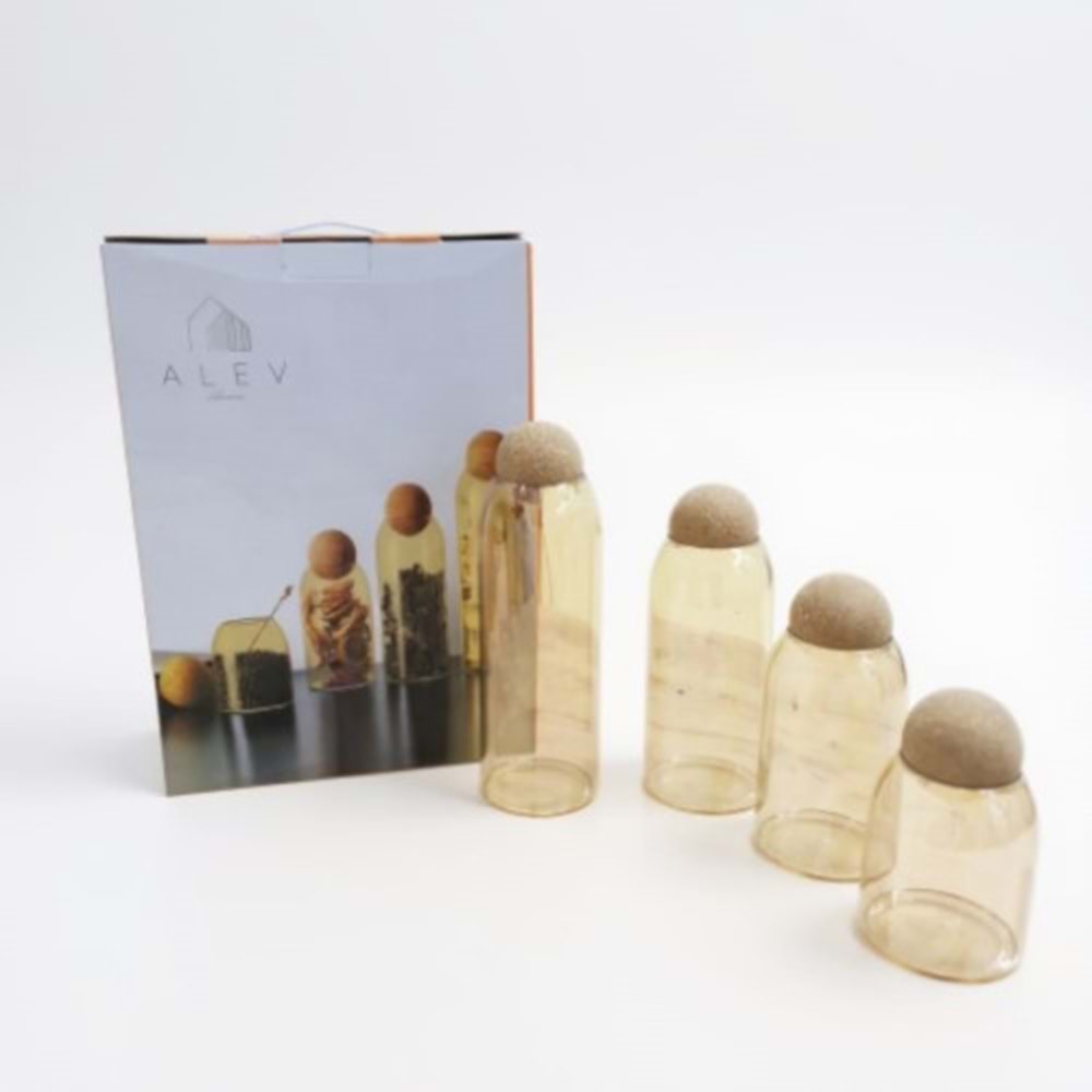 24 -CAM KAVANOZ 4LÜ MANTAR KPK. BAL -ALEV