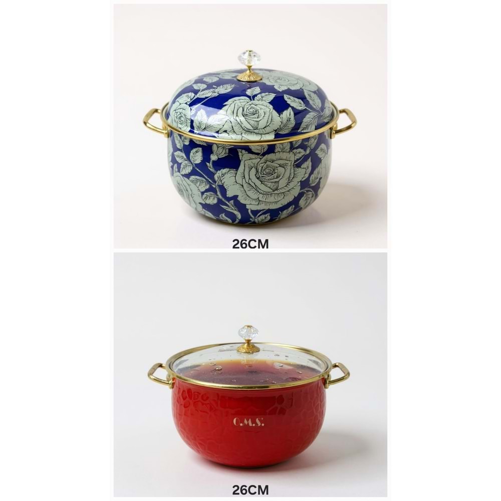 EMAYE DERİN TENC. 26 BOMBE DESENLİ -ALEV