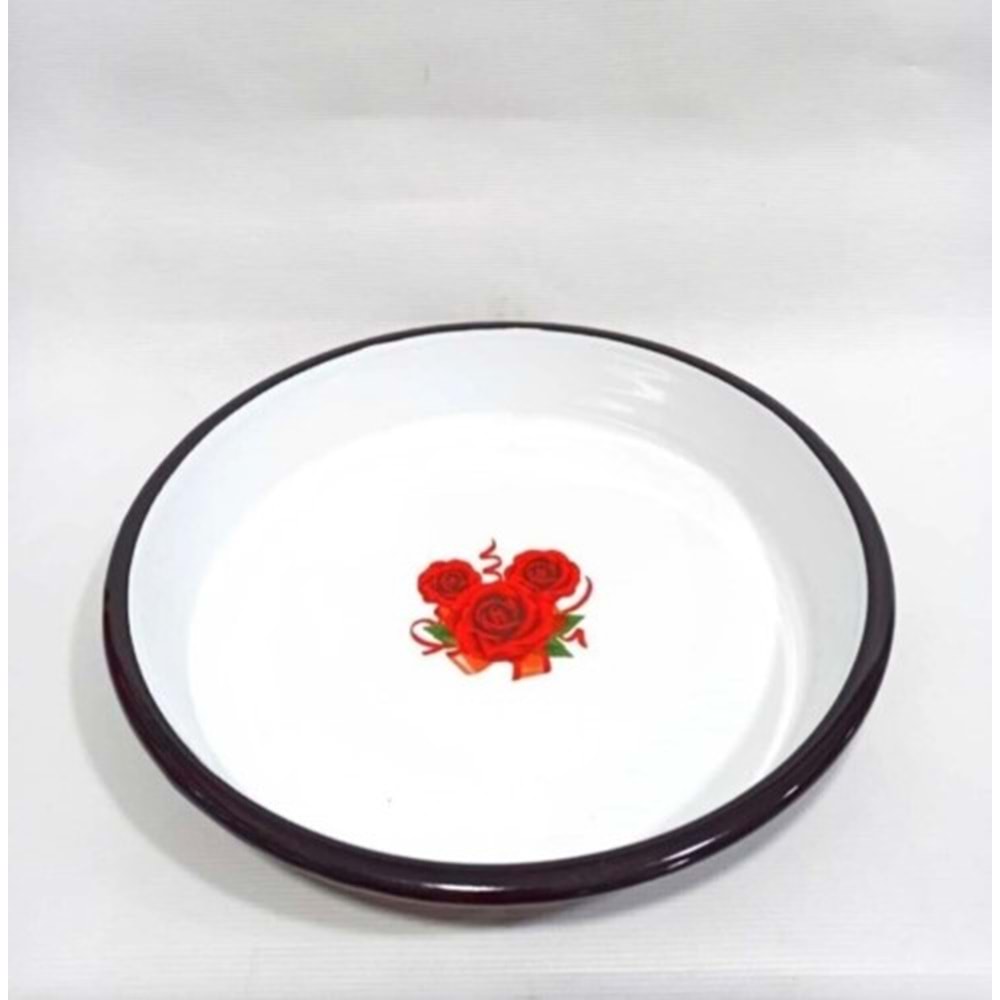 EMAYE FIRIN TEPSİ BEYAZ DESEN NO.3 36CM -ALEV