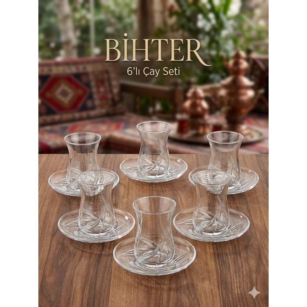 ÇAY SET 12 PRÇ BİHTER SADE -CANBA