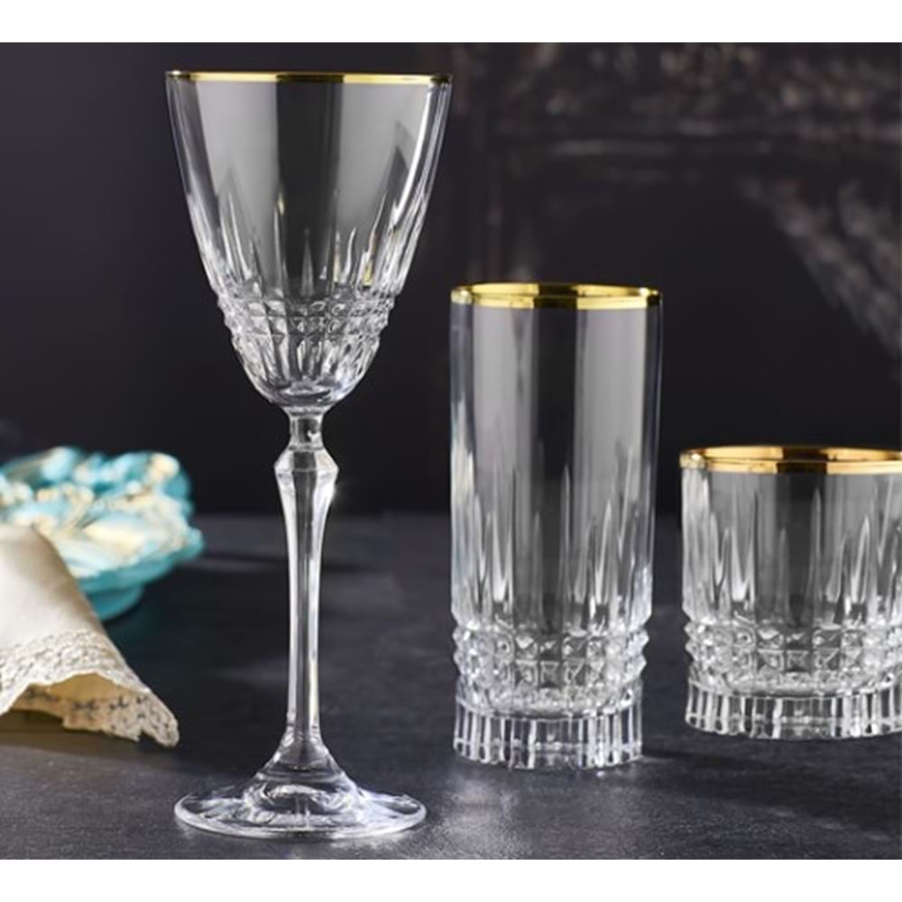 KRİSTAL 61 PRÇ. GOLD DEKOR BAKARA -CANBA