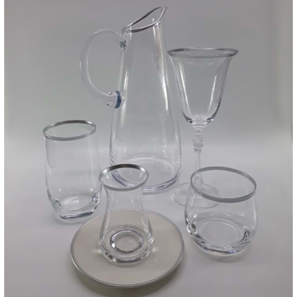 KRİSTAL 61 PRÇ. BASIC PLATİN -GLAZZE