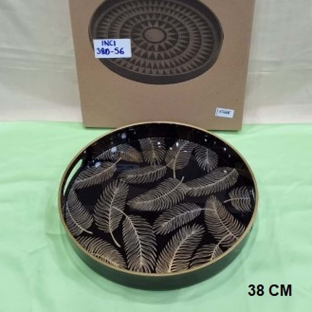 380.56 -AKRLK.DEKOR TEPSİ YUVRLK -İNCİ