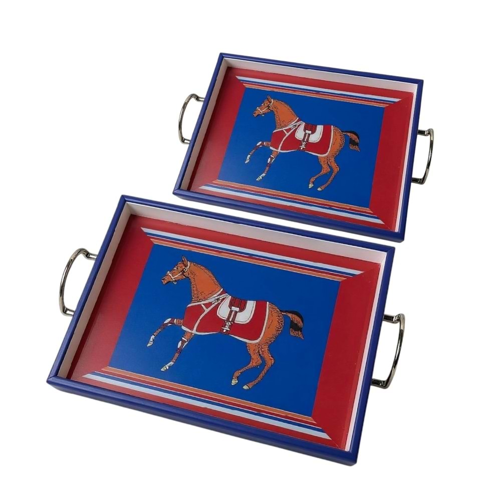 Q474.MB -2Lİ TEPSİ ATLI QUENN MAVİ -DVD