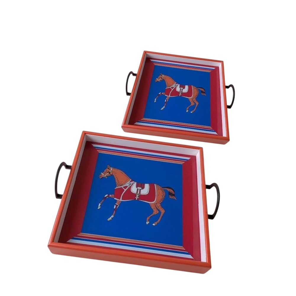 QKR474.TB -2Lİ TEPSİ ATLI QUENN TURNC KARE -DVD