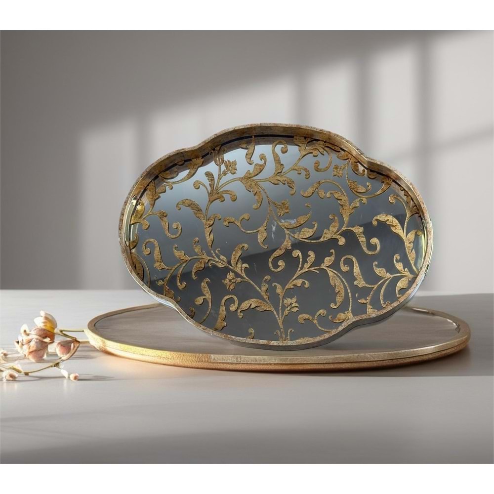 N.300.L -TEPSİ ŞEFFAF OVAL FIRFIRLI -HELENA DVD