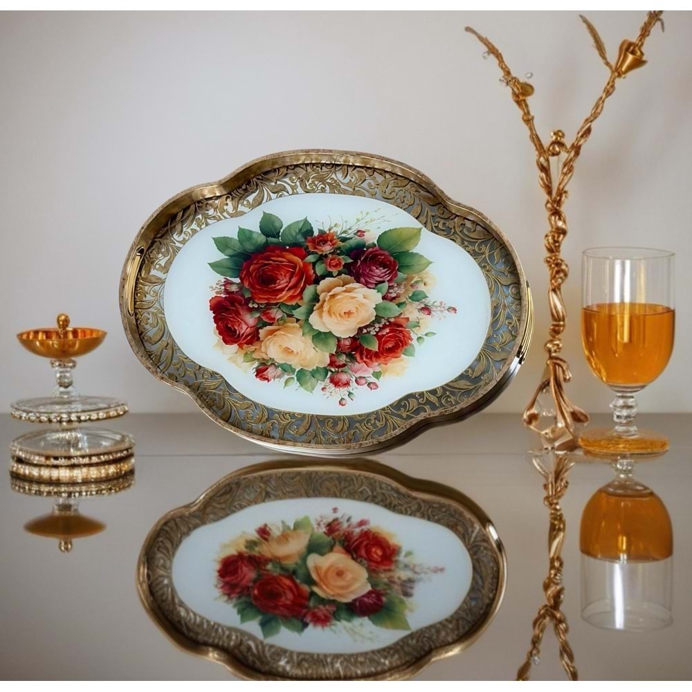 N.301.LS -TEPSİ ŞEFFAF OVAL FIRFIRLI -HELENA DVD