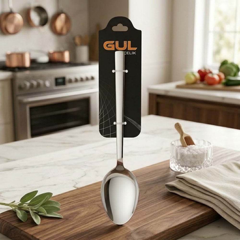 YEMEK KAŞIK 6'LI SADE ÇUBUK -GÜL