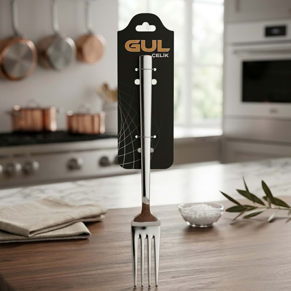 YEMEK ÇATAL 6'LI SADE ÇUBUK -GÜL