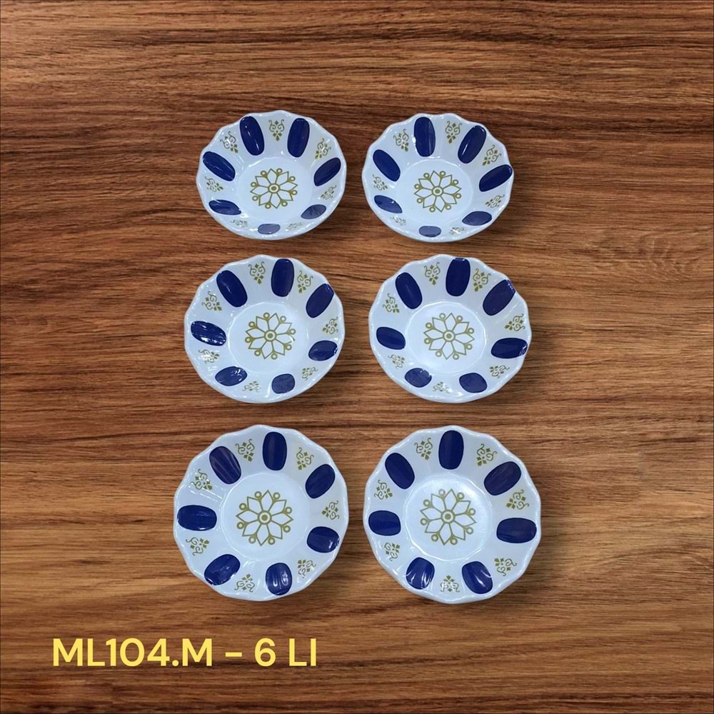 ML104.M-MELAMİN KAHVECİ 6 LI ÇAY TB. MAVİ -TRİA