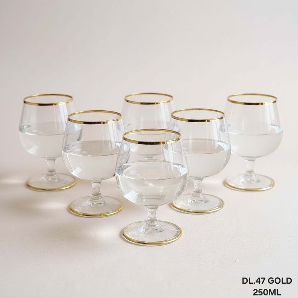 LÜSTER DL.47 S81CN25 -CAM KADEH 6 LI -GOLD