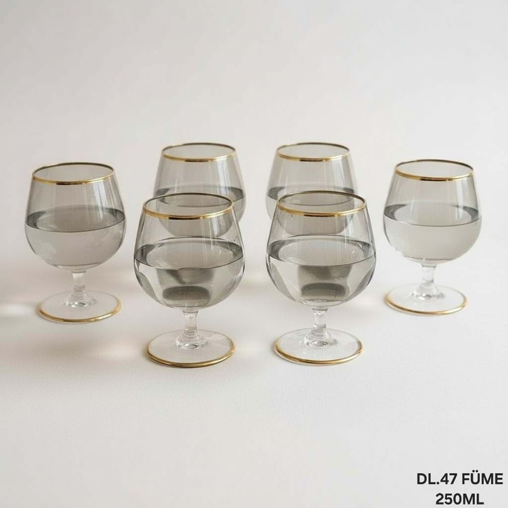 LÜSTER DL.47 S81CN25 -CAM KADEH 6 LI -FÜME