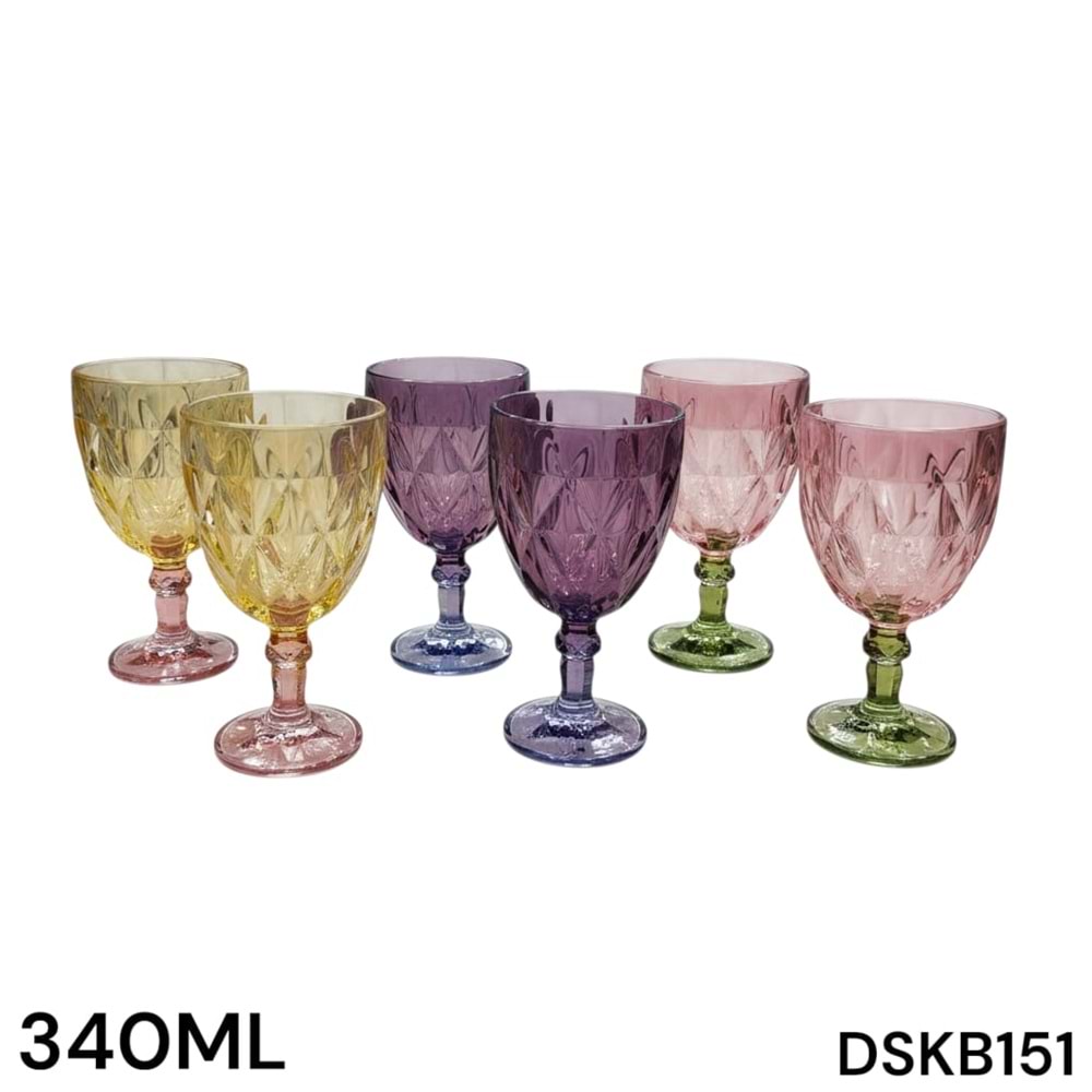 LÜSTER DSKB.151B -CAM KADEH 6 LI -RENKLİ