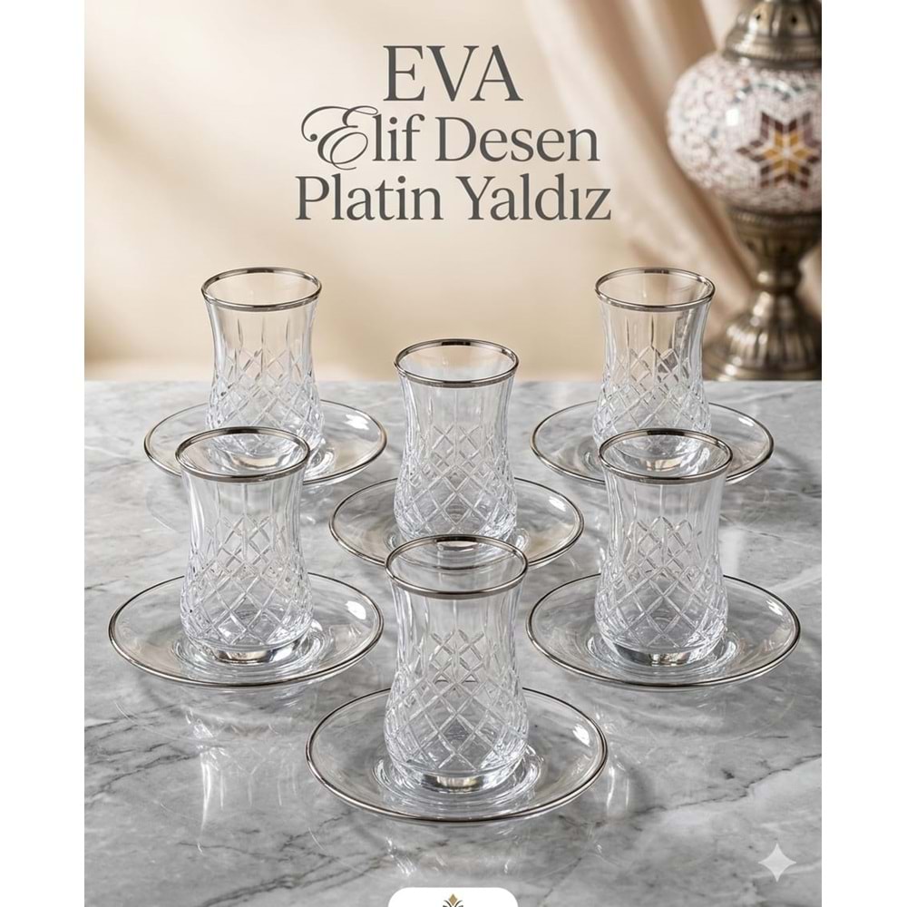 EVA ÇAY SETİ 12 PRÇ. ELİF PLATİN -POLANT