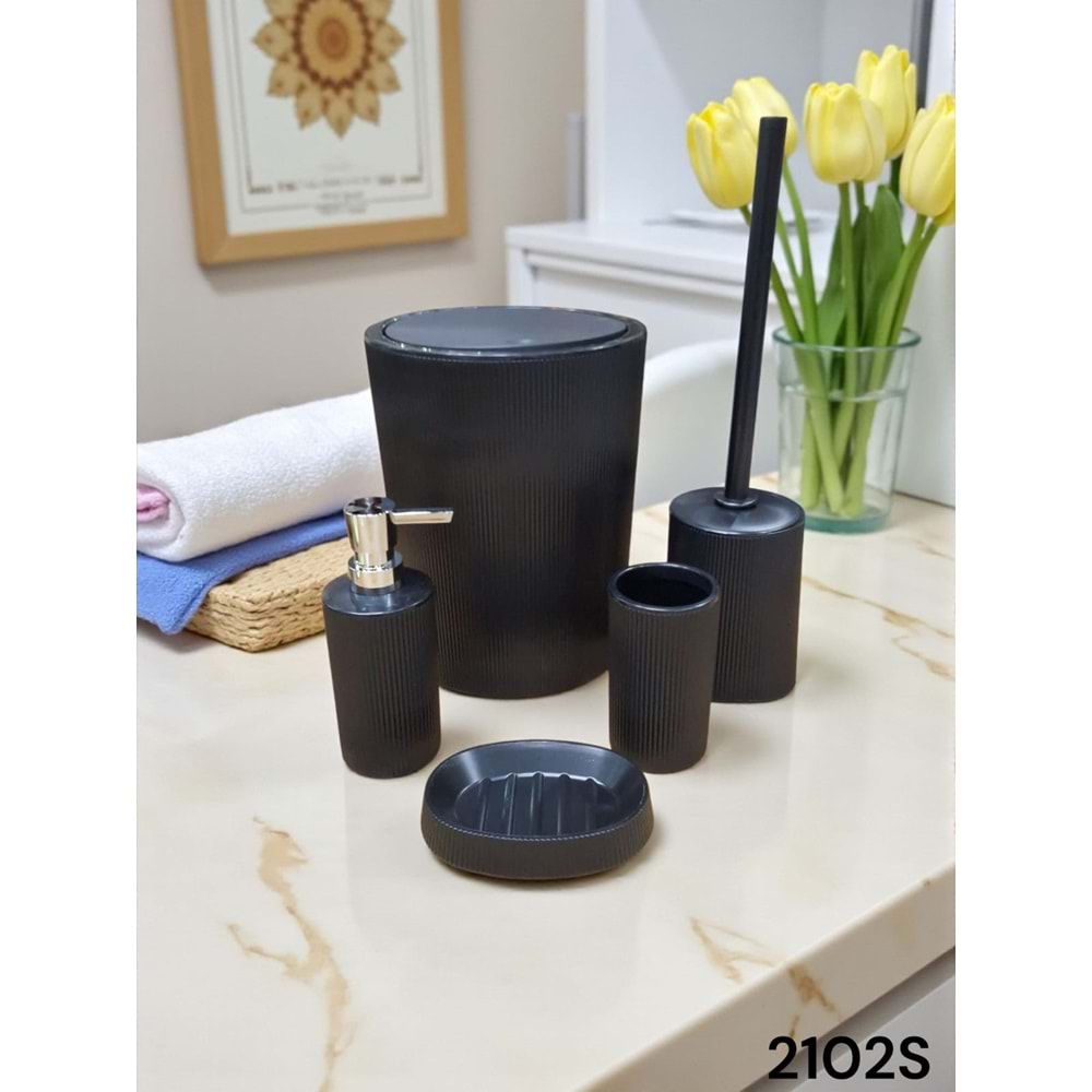 2102 -BANYO SETİ AKRİLİK SİYAH -RAVELLO