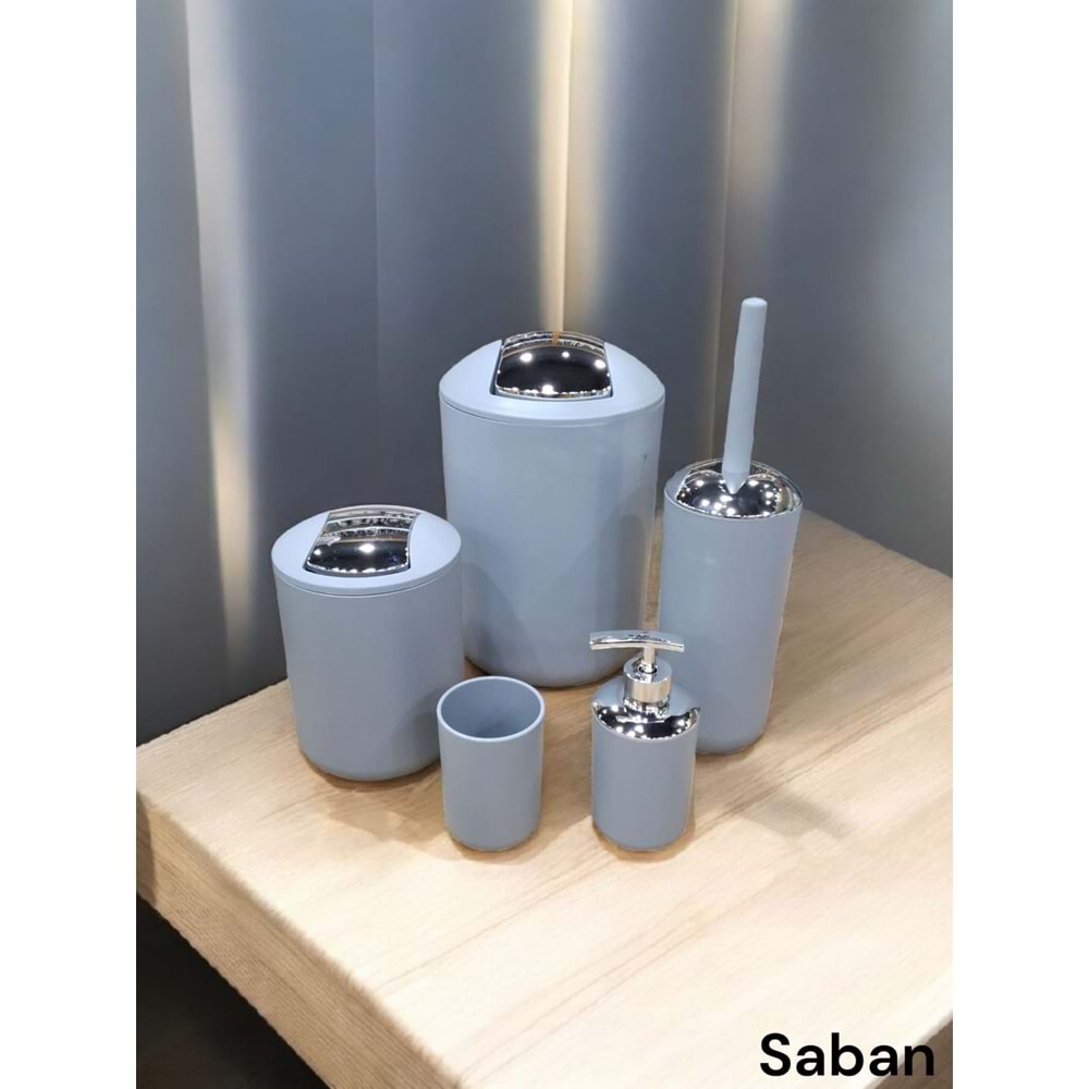 BANYO SETİ AKRİLİK GRİ -SABAN