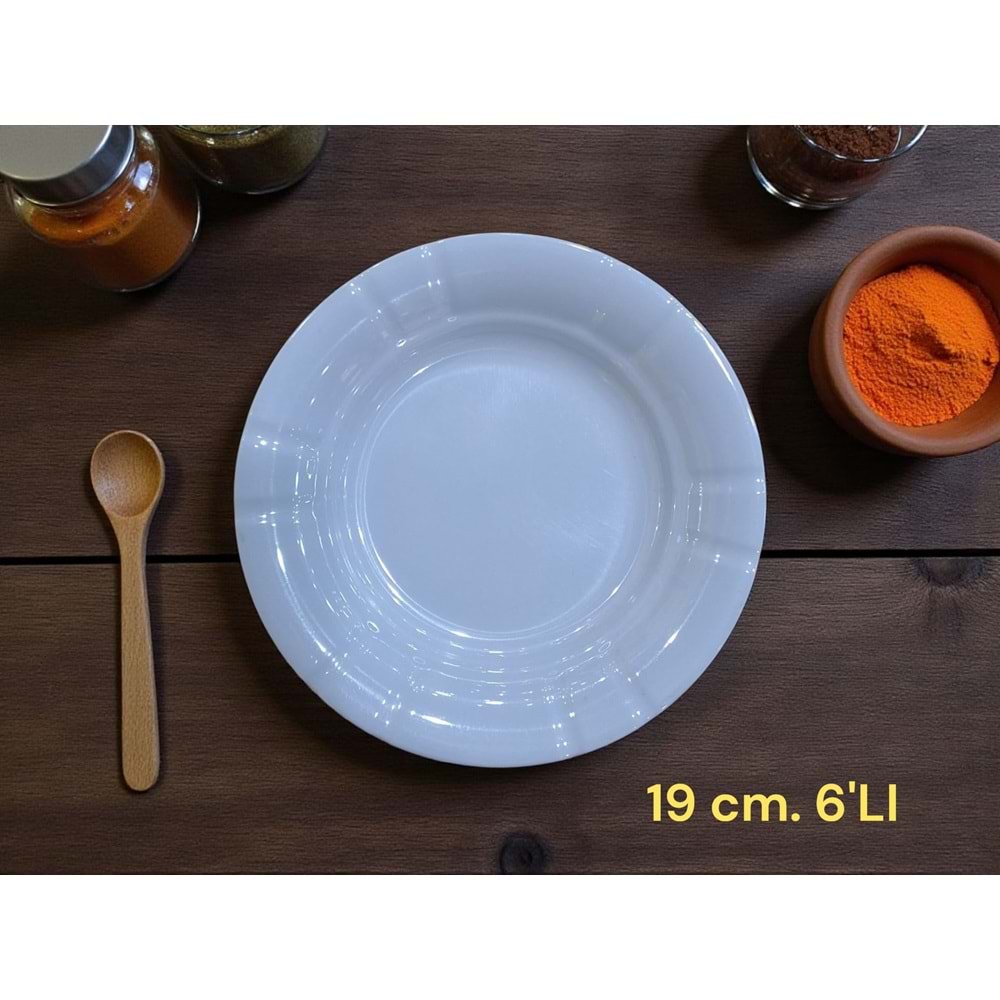 MELAMİN YEMEK TABAK OLUKLU 19CM -TRİA