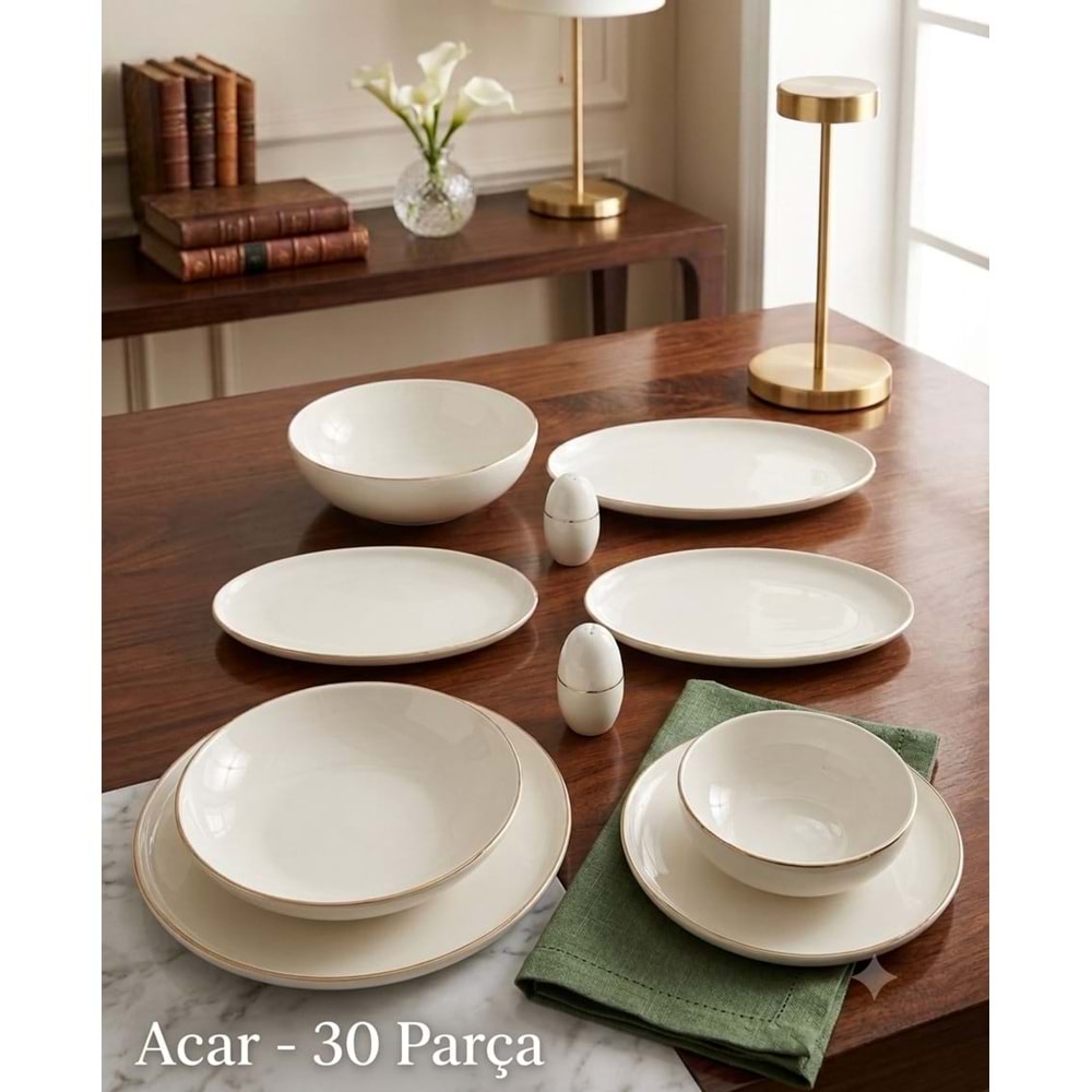 YEMEK SETİ 30 PRÇ.LÜX BONE YVR.-ACR