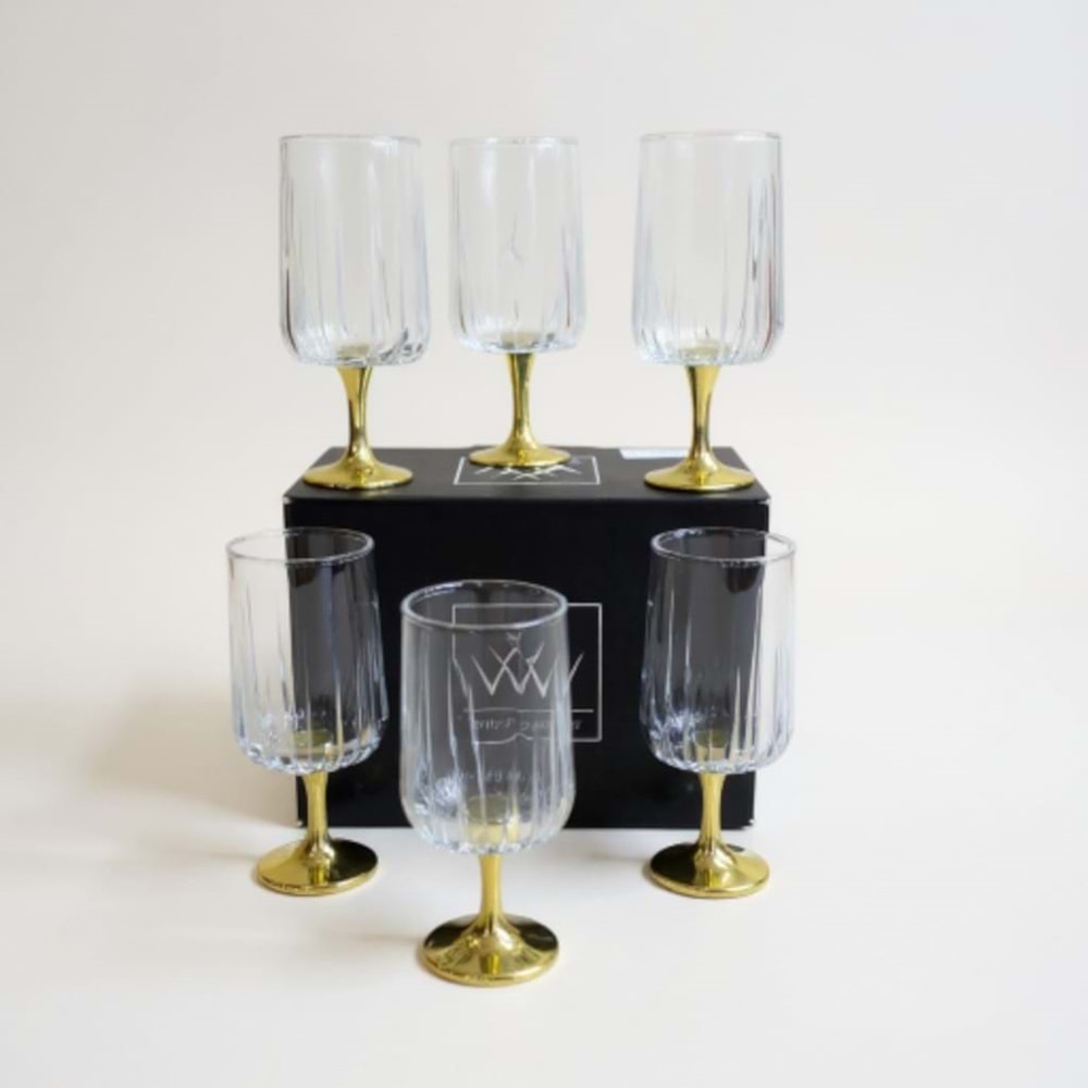 ASPB522-KAHVE YANI BARDAK AYAKLI 6LI -ALLEGRİ