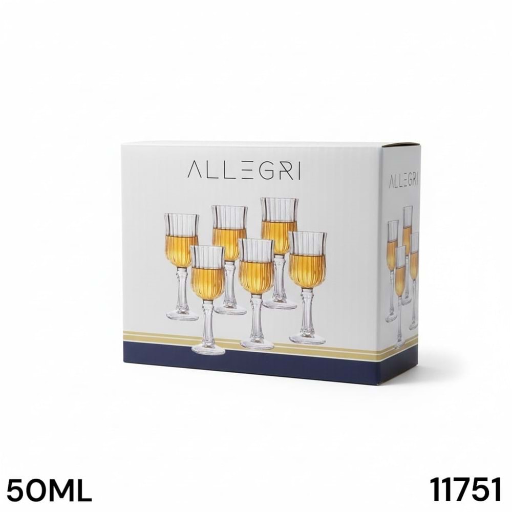 11751-KAHVE YANI BARDAK AYAKLI 6LI -ALLEGRİ