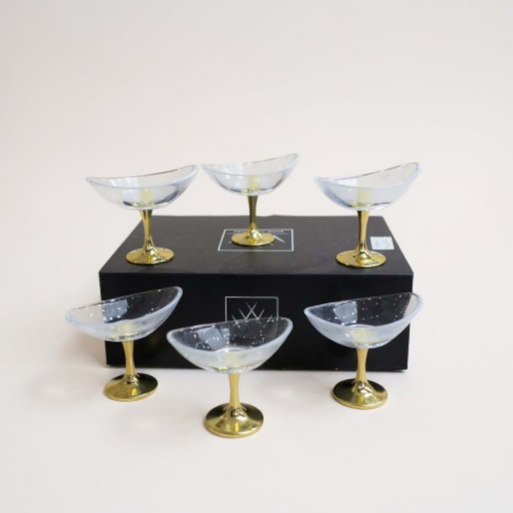 AQ14 -CAM SUNUMLUK 6 LI OVAL AYAKLI -ALLEGRİ