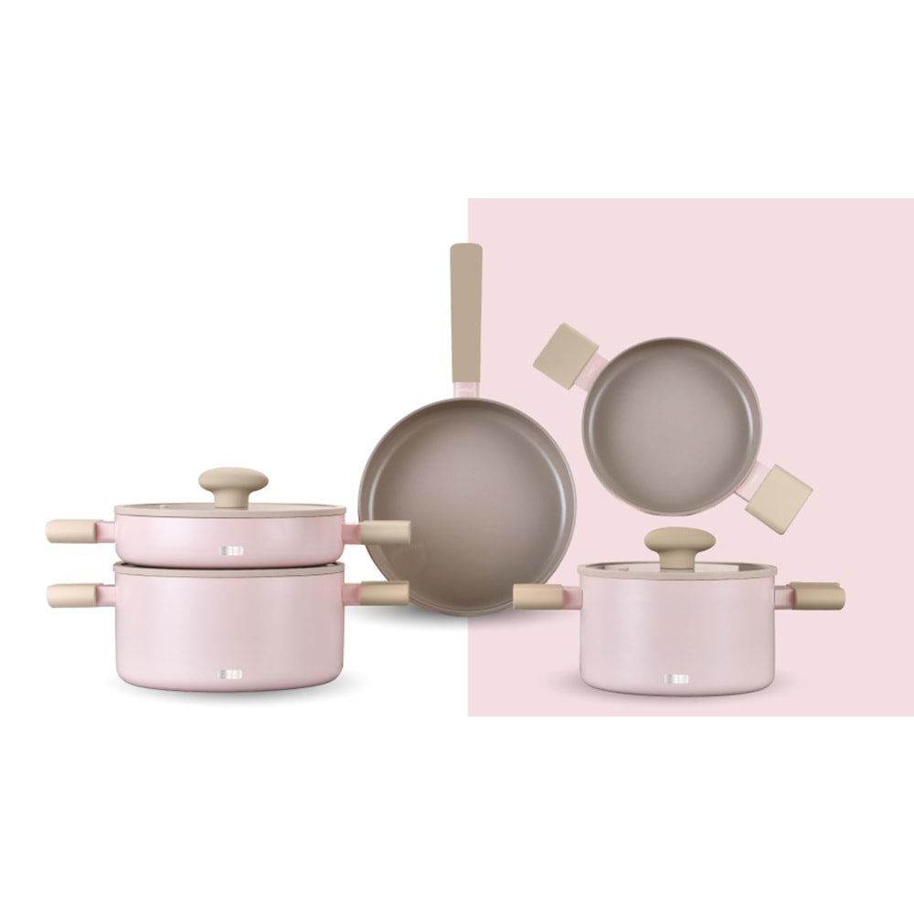 6556-TENC.SET DÖKÜM 8 P. KRİSTAL PEMBE -AROW