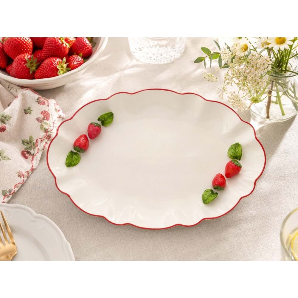 6833-ÇİLEK SUNUM TABAK OVAL 38*23 -AROW