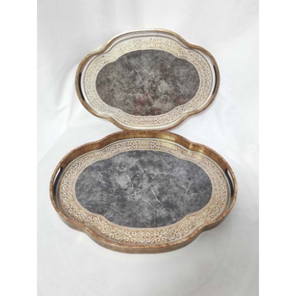 6782 -TEPSİ AKRİLİK 2Lİ FIRFIR OVAL-AROW