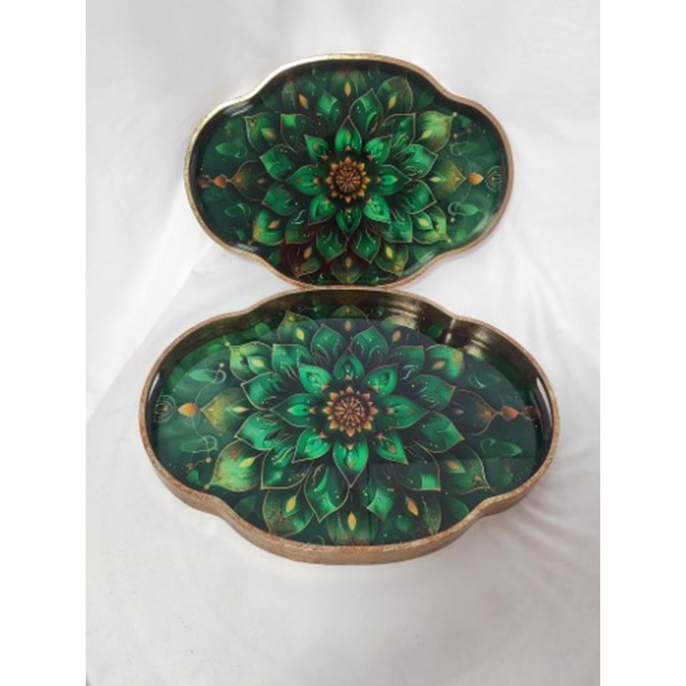 6783 -TEPSİ AKRİLİK 2Lİ FIRFIR OVAL-AROW