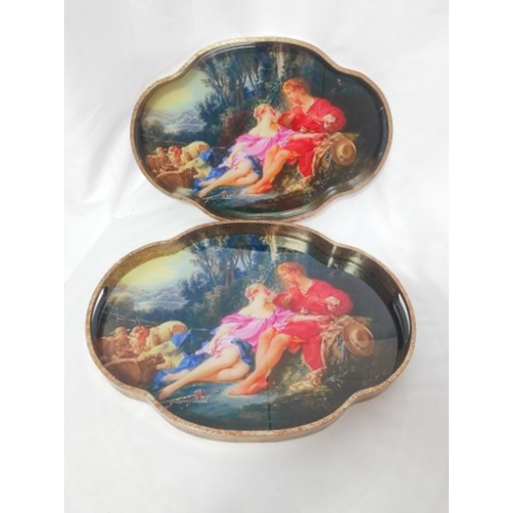 6792 -TEPSİ AKRİLİK 2Lİ FIRFIR OVAL-AROW