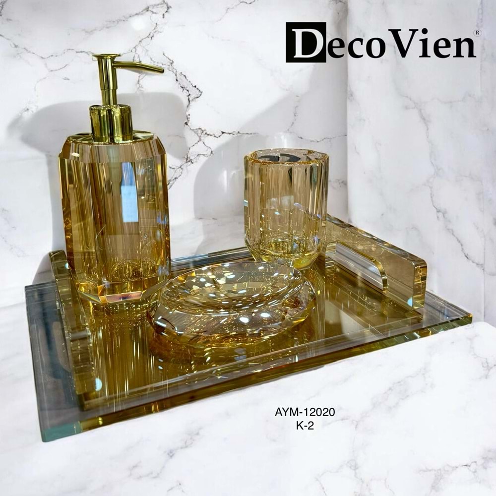 12020 -BANYO SETİ KRİSTAL GOLD -AYMET