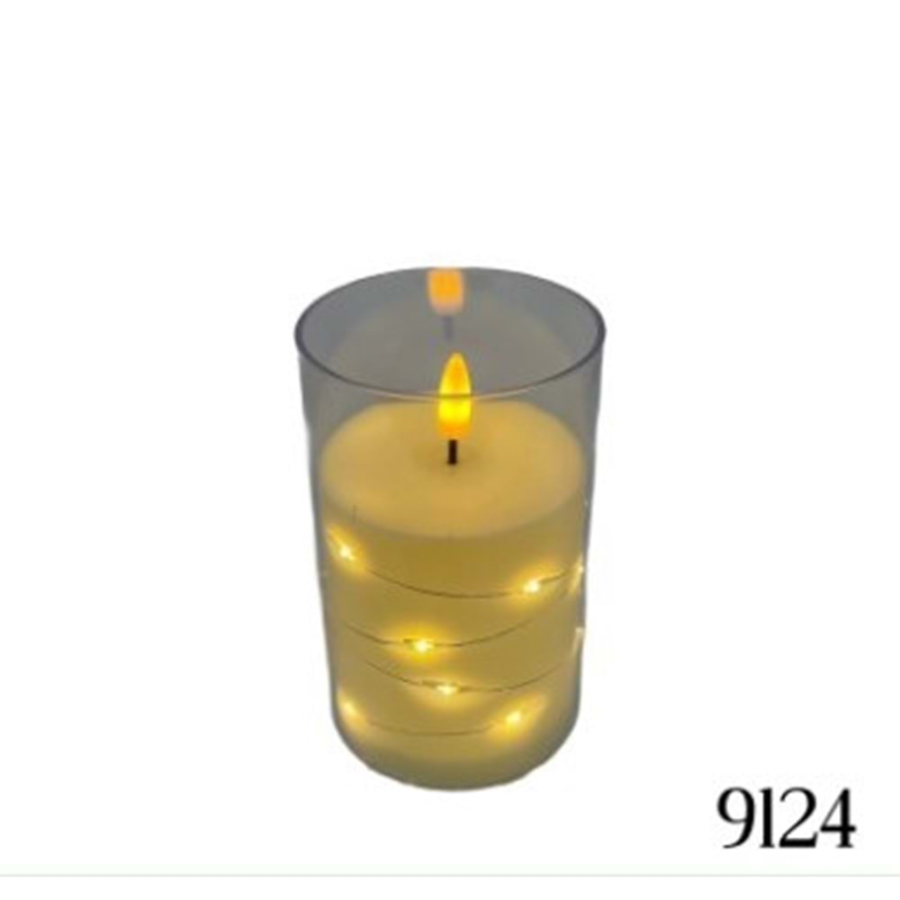9124-DEKOR PİLLİ MUM BYK.-AYMET