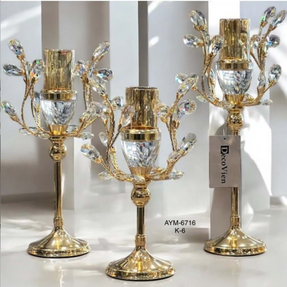 6716-DEKOR ŞAMDAN 3 LÜ KRSTL-AYMET