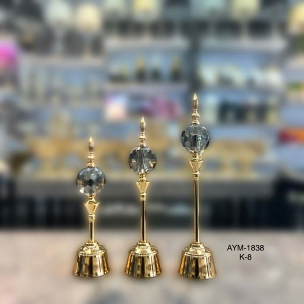 1838-KRİST.3 LÜ DEKOR OBJE FÜME-AYMET