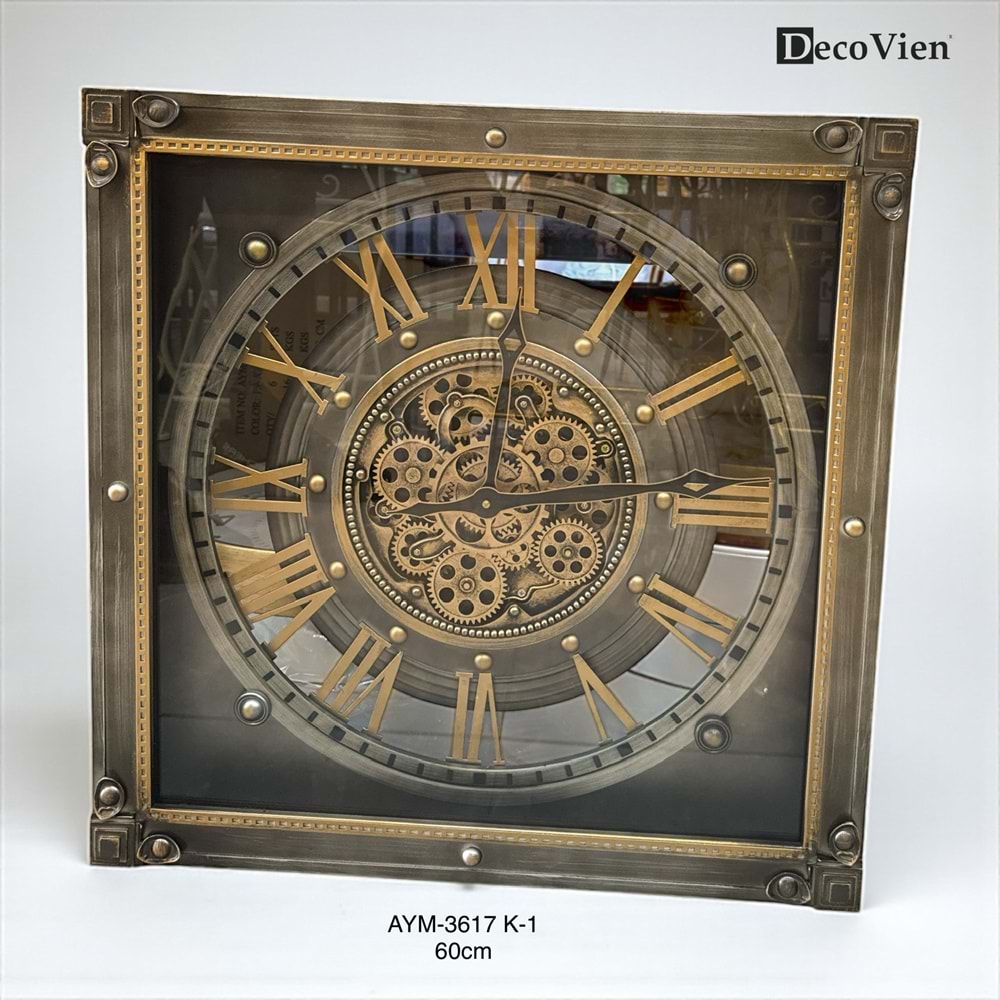 3617-DUVAR SAATİ KARE 60CM -AYMET