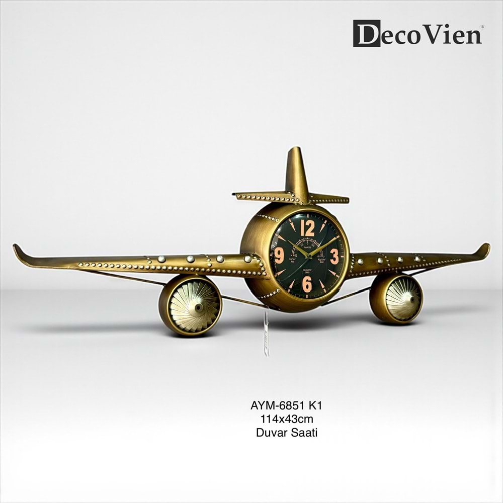6851-UÇAK SAAT DEKOR -AYMET