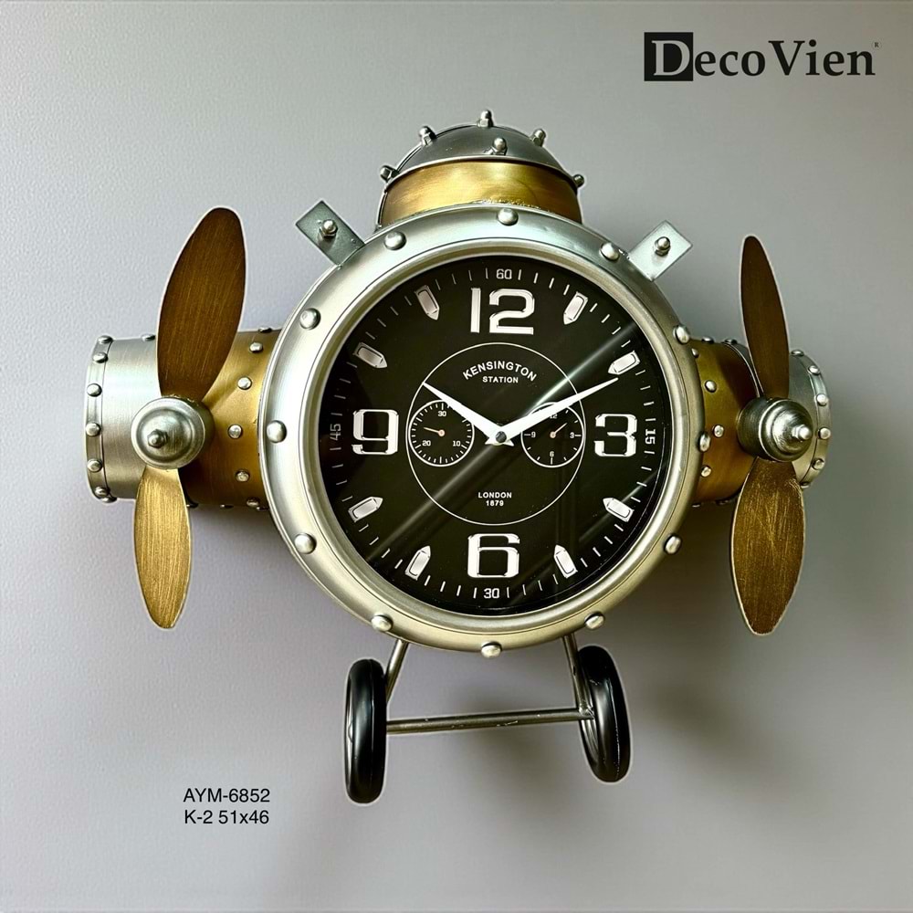 6852-UÇAK SAAT DEKOR -AYMET