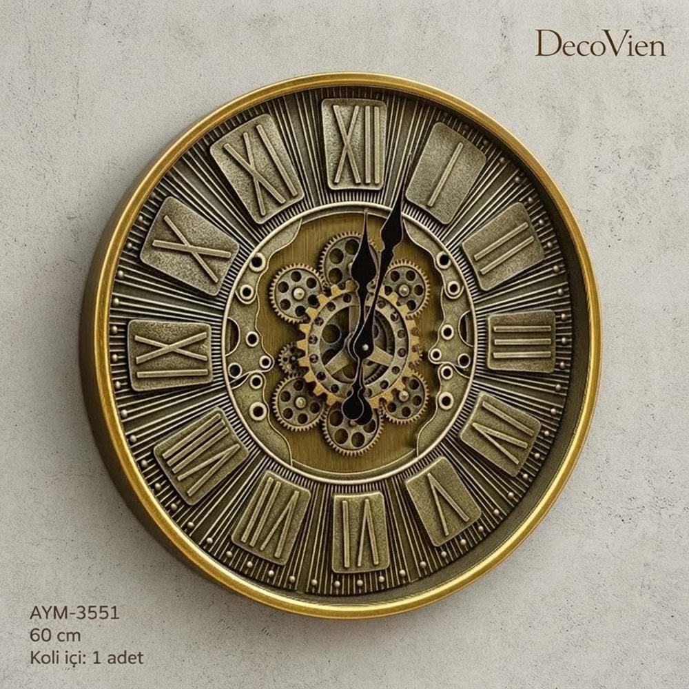 3551-DUVAR SAATİ ÇARKLI 60CM -AYMET
