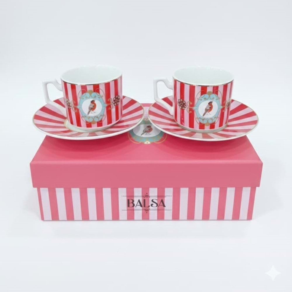 1020 -KAHVE FİNCANI 2Lİ KRMZ.KUŞ -BALSA