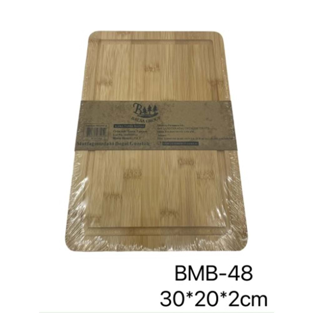 48-KESİM TAHTASI BAMBU DİKT 30*20 -BALSA