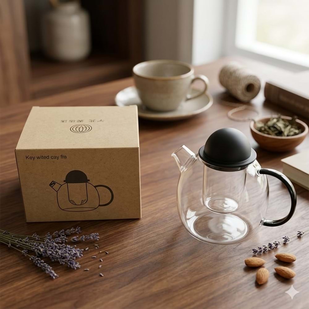 3186- CAM DEMLİK SİLİKON K. 800ML-CEMRE