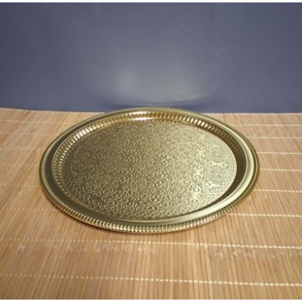311.A -SUNUM TEPSİ YUVR. 35CM GOLD -CEMRE