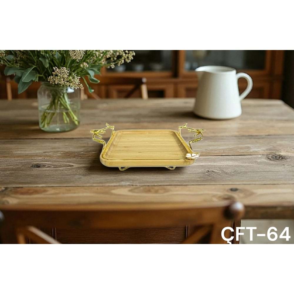 CFT.64 -BAMBU SUNUMLUK KARE KULPLU -ÇİFTÇİ