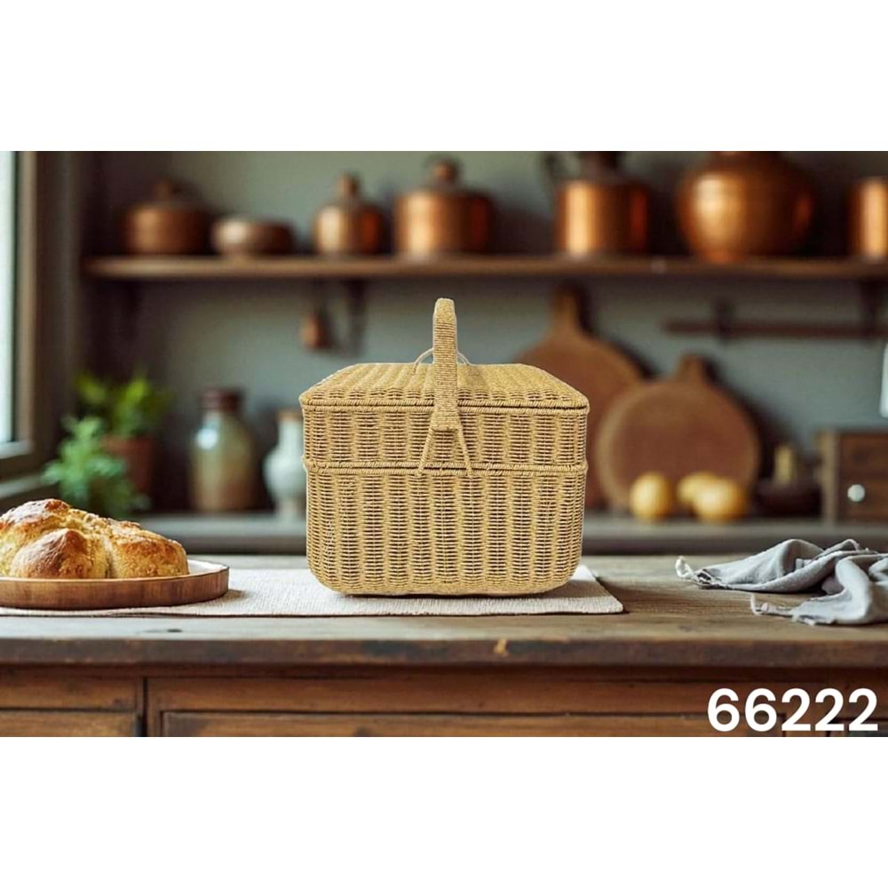 66222-HASIR SEPET SAPLI KAPAKLI KARE -ÇİFTÇİ