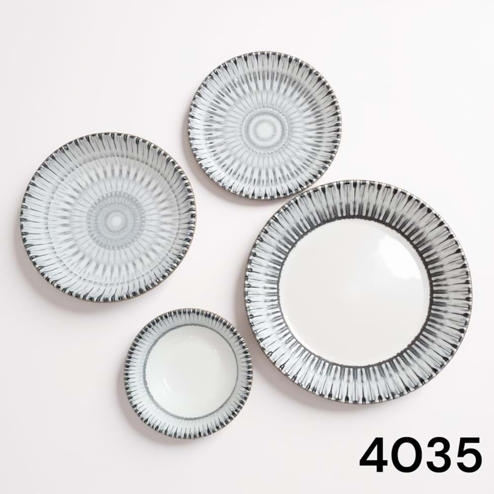 4035-YEMEK SETİ 24 PRÇ PORS.DESENLİ -COKER