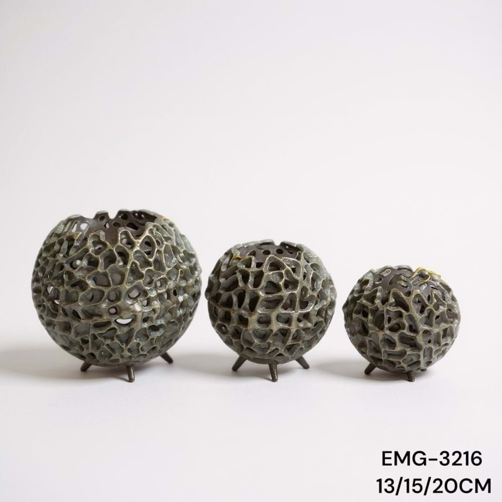 EMG.3216.E -DEKOR OBJE MUMLUK 3LÜ ESKT -EMG