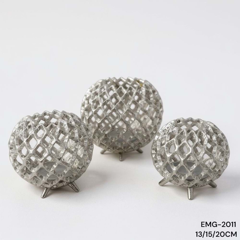 EMG.2011.G -DEKOR OBJE MUMLUK 3LÜ GMŞ -EMG