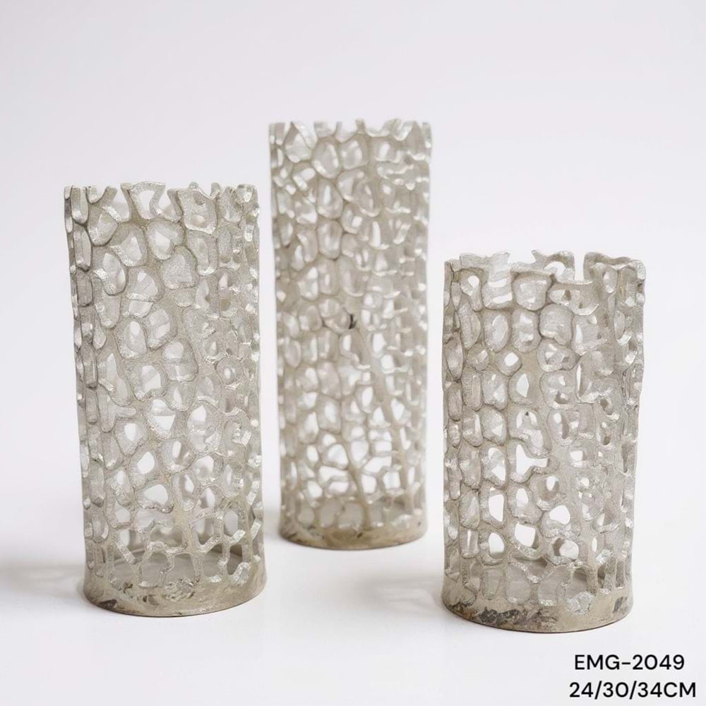 EMG.2049.G -DEKOR OBJE MUMLUK 3LÜ GMŞ -EMG